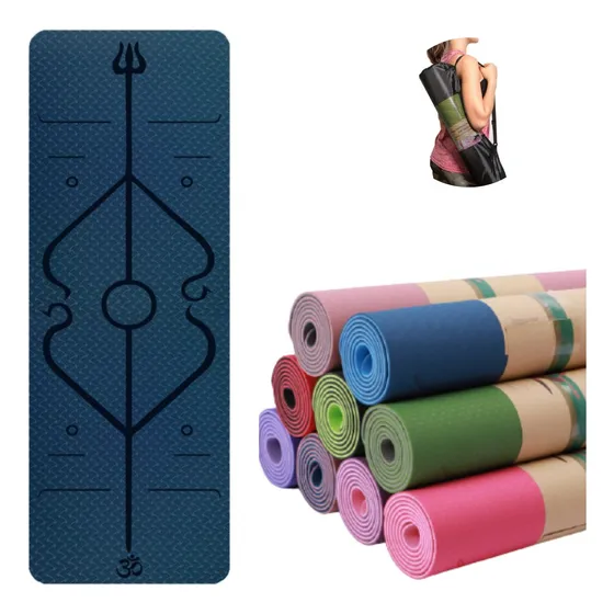 Tapete De Yoga Mat Tpe Estampado Com Bolsa Biodegradável 6mm