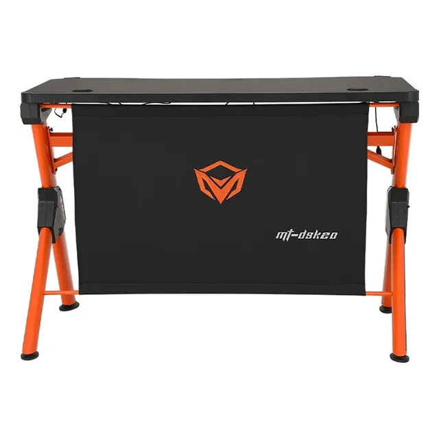 Escritorio gamer Meetion DSK20 fibra de carbono de 110cm x 75.5cm x 60cm negro y naranja Pintura de piano
