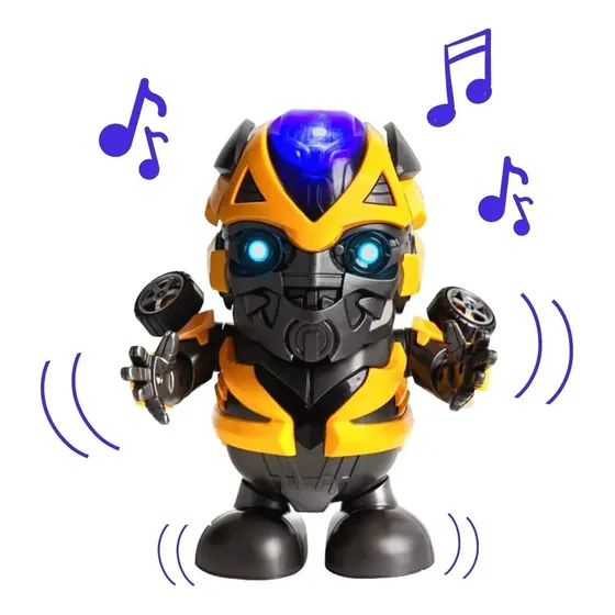 Robot Electrónico Bailarín Transformers Bumblebe Musical Luz