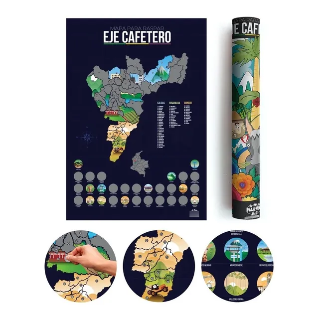 Mapa Viajero Del Eje Cafetero Para Raspar Exclusivo