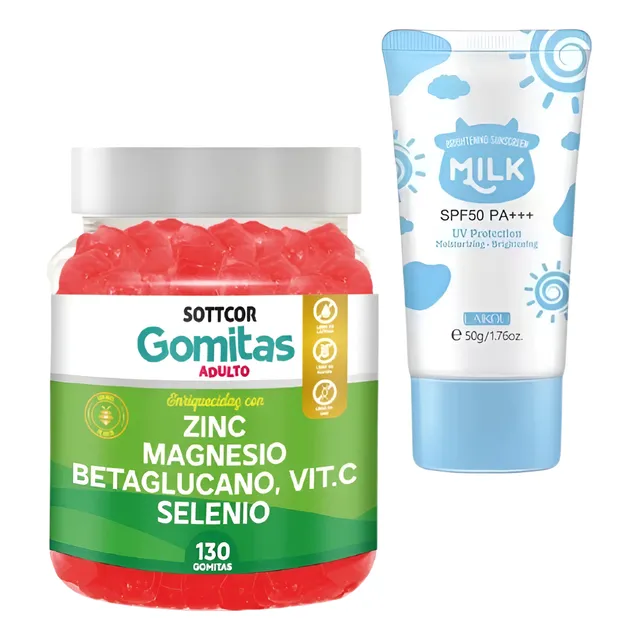Zinc Magensio Vit C Sottcor +regalo Bloqueador Aclarantemilk