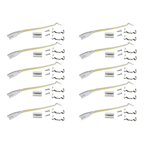 Conector Lampara Led T8 O T5 Con Canaleta O Integrada 10 Pza