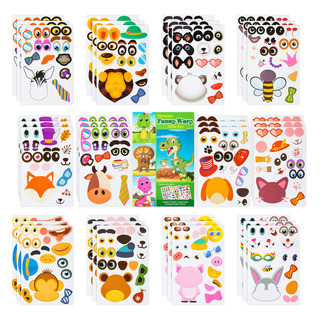 Make A Face Sticker Niños 42 Hojas Animales Y Dinosaurios Mm Make A Face Sticker Niños 42 Hojas Animales Y Dinosaurios Mm