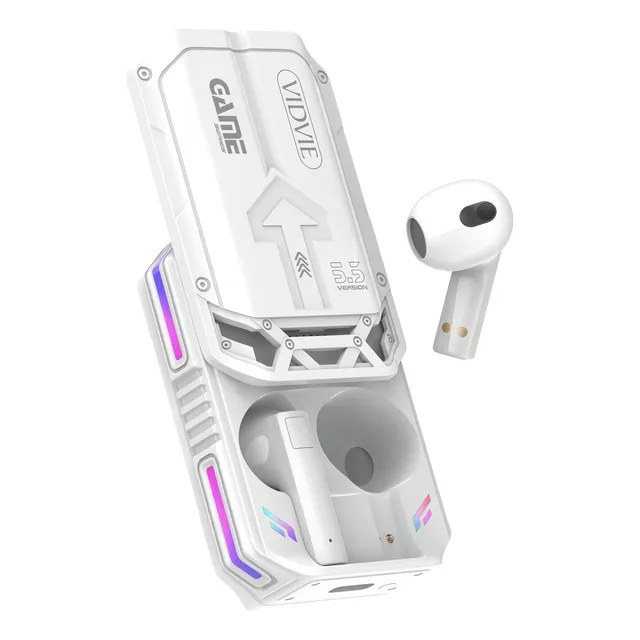 Audífonos Gaming Headset Bluetooth Versión 5.3 Vidvie Bt868 Color Blanco Luz Rgb