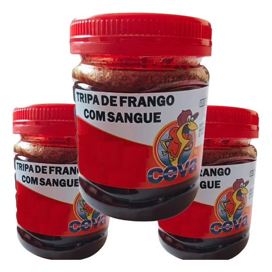 3 Isca Para Pesca Tripa De Frango Desidratada Com Sangue Cor foto