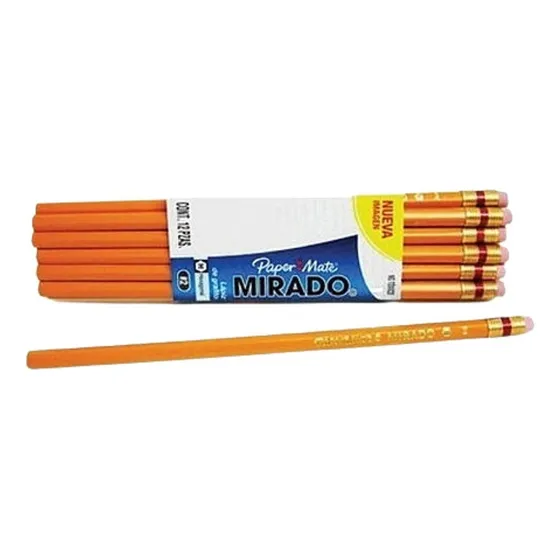Lápiz Madera Grafito Hexagonal 2½ Paper Mate Mirado 12 Pzas