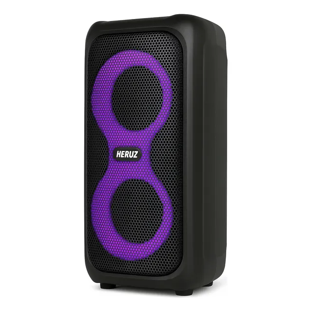 Caixa Som Portatil Caixinha Grande Amplificada Led 2 Falante