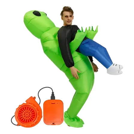 Fantasia Inflável Alien Et Rave Alienigena Alien Adulto Verde Adulto 160 A 190 De Altura