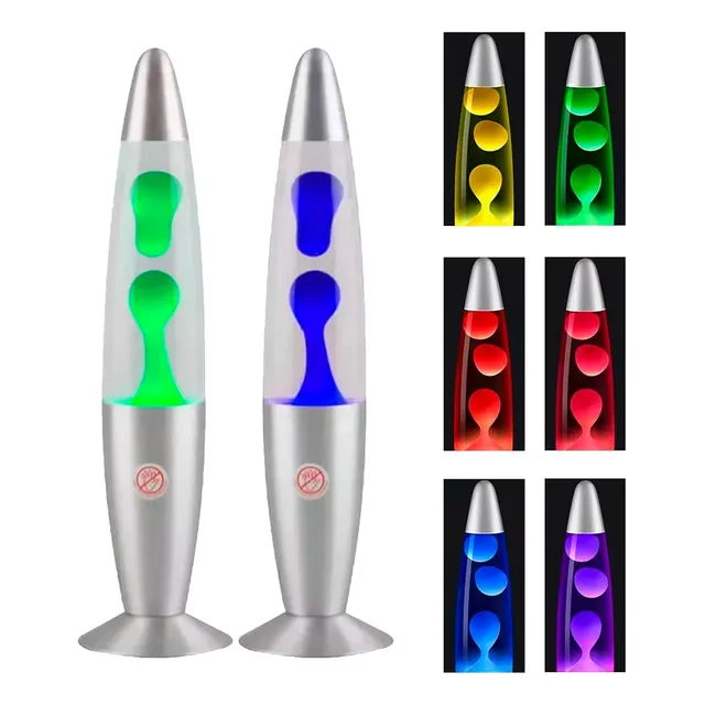 Lampara De Lava  Volcanica Cera Led De 36 Cms