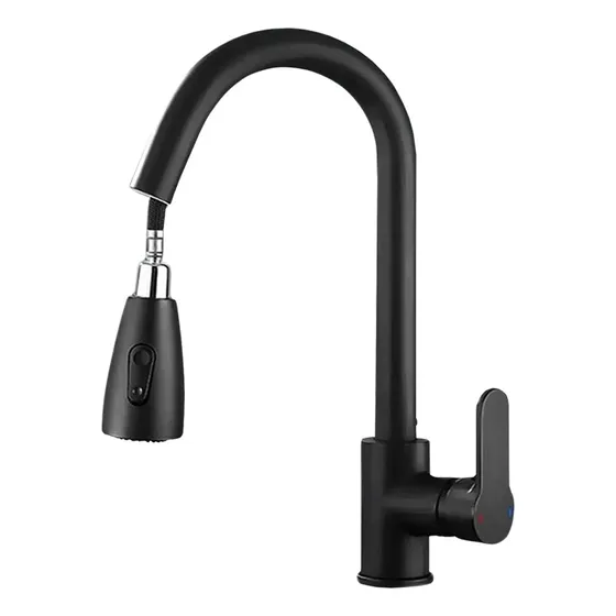 Llave Para Fregadero Extraíble Black Mate Acero Aqua Plus