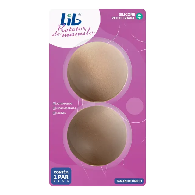 Protetor De Mamilos  Silicone Autodesivo Reutilizável -lib