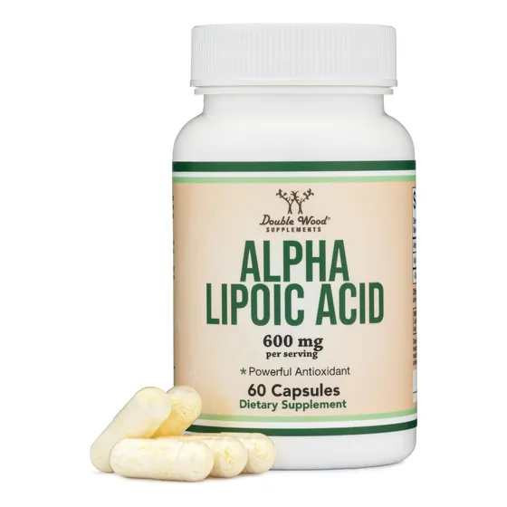 Suplemento De Ácido Alfa Lipoico Double Wood 600 Mg 60 Cápsu
