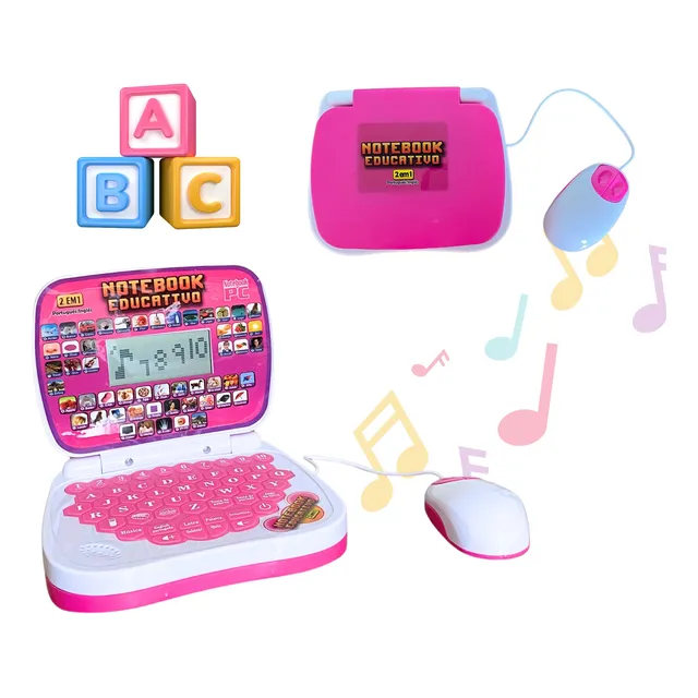 Laptop Infantil Educativo Menina Inglês Português Notebook