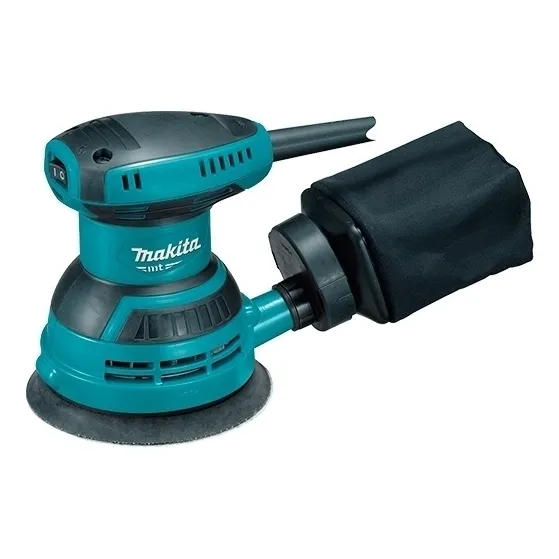 Lijadora profesional roto orbital Makita MT M9204B con sistema velcro turquesa 240W