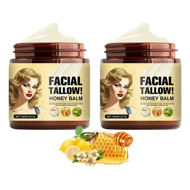 De Bálsamo De Sebo De Res Batido Y Miel, Crema Facial Con ×2