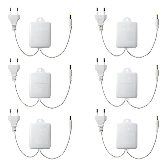 Kit 6 Fonte Prova D'agua Pra Camera Ip Speed Dome 12v-2a Cor Branco