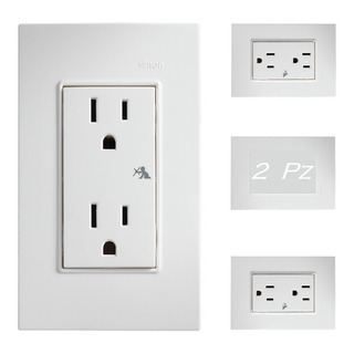 Contacto Doble Armado Proteccion Niños Blanco Simon25 (2pz) Contacto Doble Armado Proteccion Niños Blanco Simon25 (2pz)