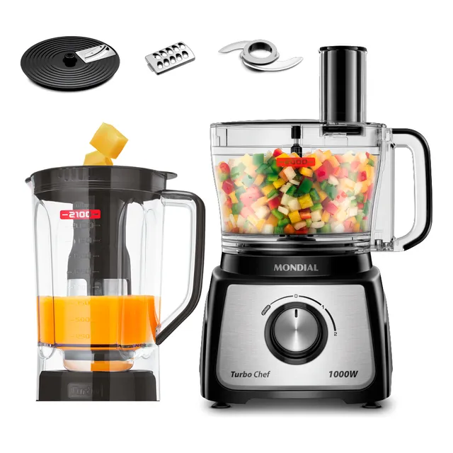 Multiprocessador Turbo Chef 5 Em 1 Mondial 1000w Mpn-01-b
