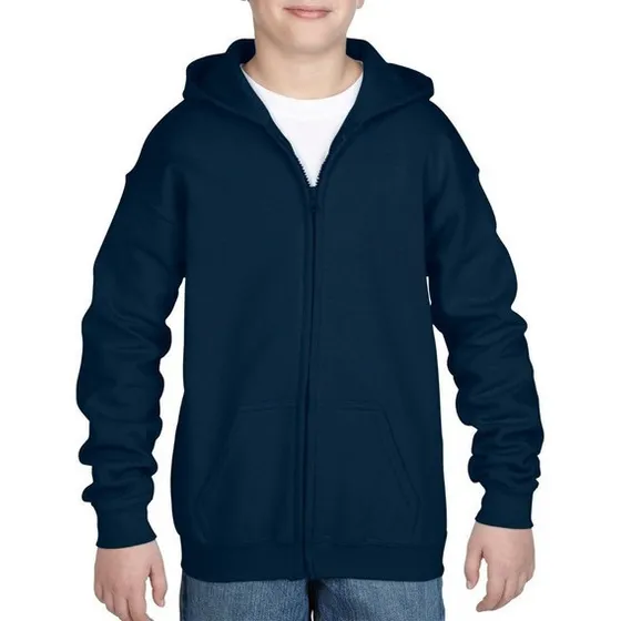 Suéter Unisex Azul Marino Colegial Con Cierre Americano 