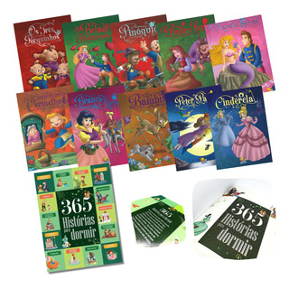 Clássicos Infantis + 365 Histórias Para Dormir | Desenhos Contos | kit 11 livros Clássicos Infantis + 365 Histórias Para Dormir | Desenhos Contos | kit 11 livros