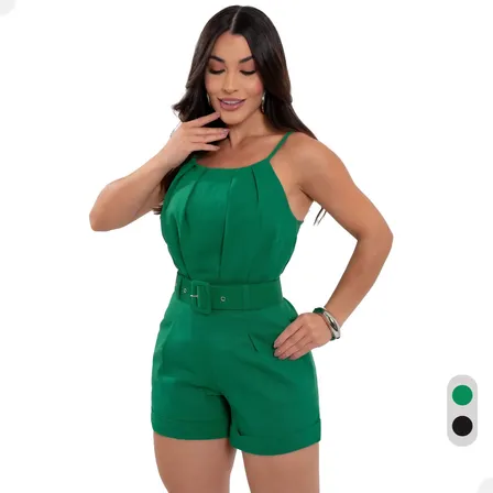 Conjunto Feminino Alfaiataria Linho Blusa Regata Short Cinto