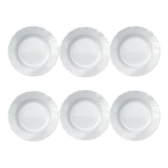 Jogo De Prato Fundo Petala Nadir Figueiredo Kit 6 Unidades Cor Branco