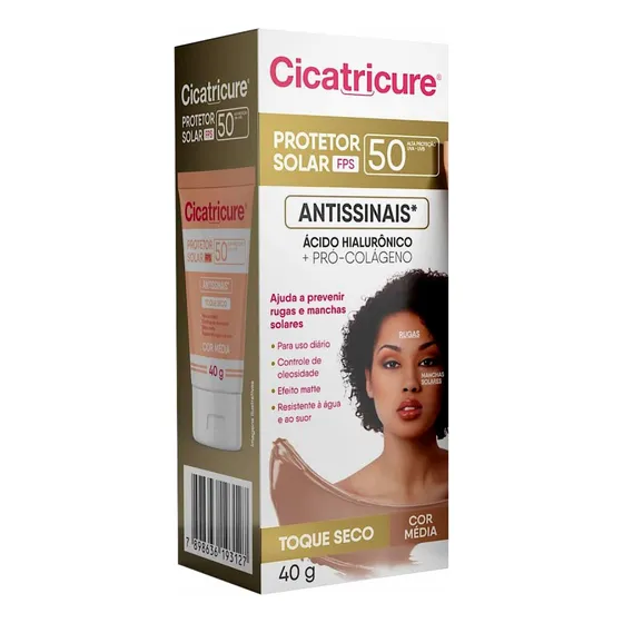 Protetor Solar Cicatricure Antissinais Fps50 Cor Média - 40g
