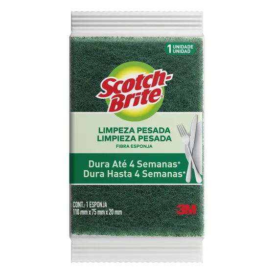 Esponja limpiadora sintética resistente de Scotch-Brite, amarilla