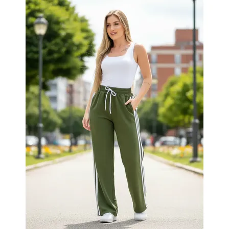 Calça Pantalona Duna Com Listras Nas Laterais Track Pants