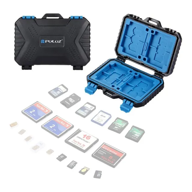 Estuche Porta Memorias Sd Micro Sd Cf Impermeable 27 En 1