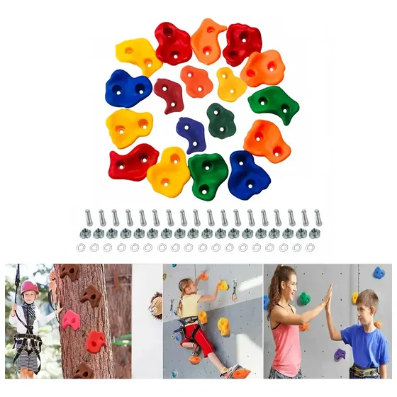 18 Presas Piedras Escalada Pernos Nuts Madera Multicolor