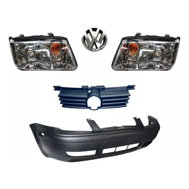 Kit Frente Jetta A4 99 - 07 Fascia Faros Parrilla Y Emblema
