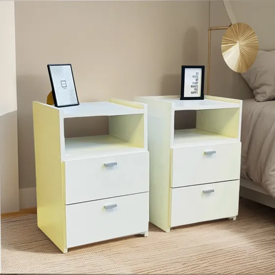 Mesa De Luz Modernas Con 2 Cajones Por Unidad 