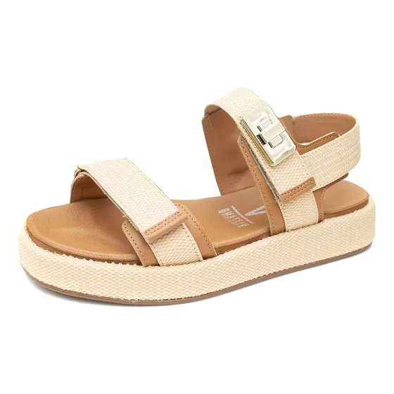 Sandália Flatform Macia Artesanal Conforto Vizzano Trama