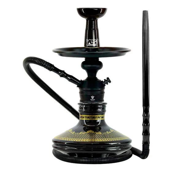 Narguile Pequeno Triton Zip Vaso Orb Completo + 2 Cor Preto