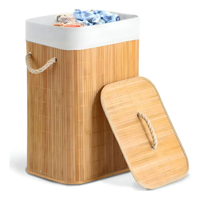 Cesto de roupa em bambu 50L