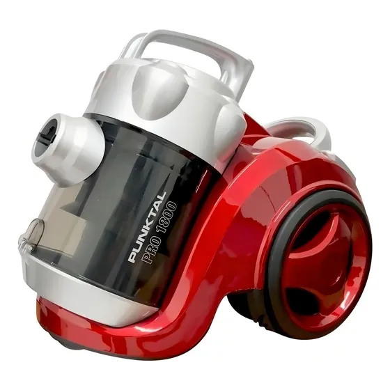 Aspiradora Punktal Pro 1800w Sin Bolsa Manguera Flexible Color Rojo/Plateado