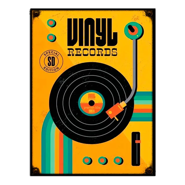 #1537 - Cuadro Decorativo Vintage - Vinilo Disco Dj Música