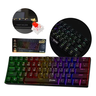 Teclado Gamer Clanm 60% Night Walker V2 Switch Red MecĂąnico Teclado Gamer Clanm 60% Night Walker V2 Switch Red MecĂąnico