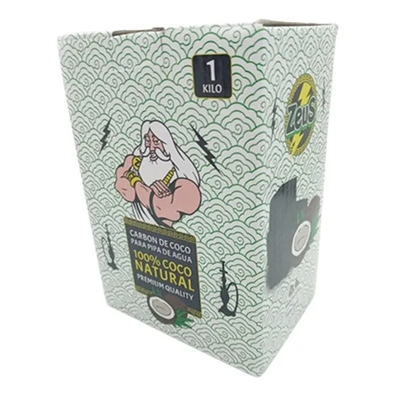Carbón Natural De Coco Zeus Cúbico Narguile 1kg Premium