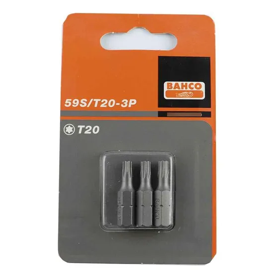 Puntas Torx Bahco T20 1/4  3 Piezas Zinc Fosfatado 