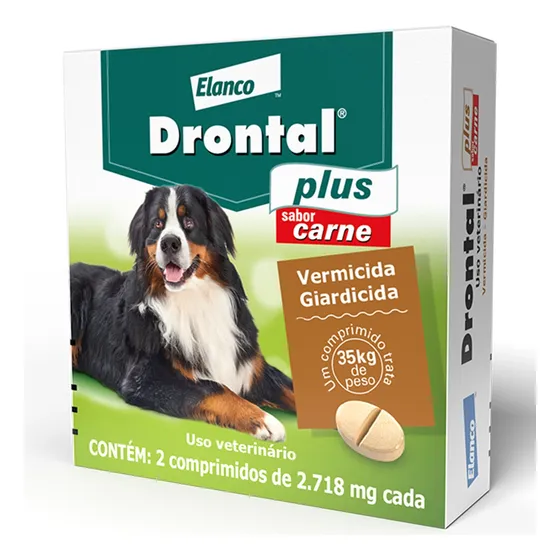 Vermifugo Para Cães Drontal Plus 35kg 2 Comprimidos