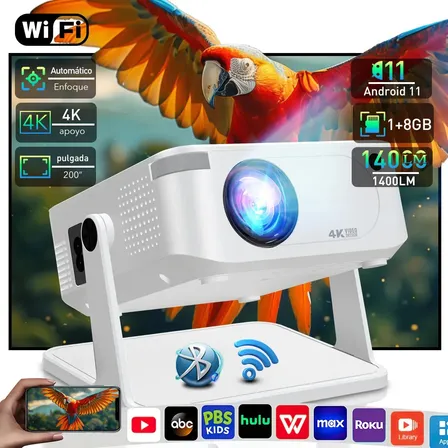 Smart Projetor Portátil Mini Profesional 4k Android 14000lm Led Bhbx11 Blanco 127/220v
