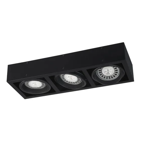 Plafon 3 Luces Negro Movil Cardanico Apto Led Ar111 220v