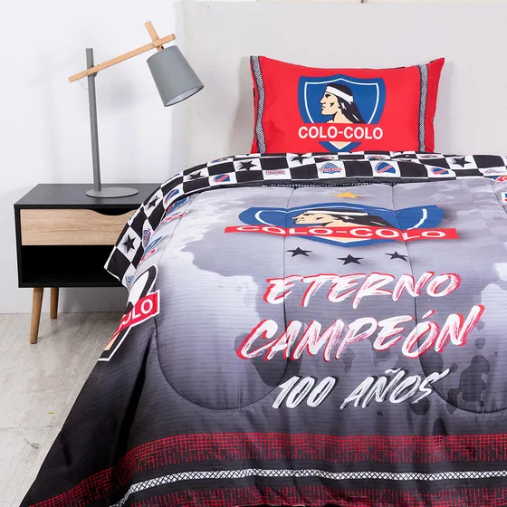 Plumón Colo-colo 1.5plz Reversible Eterno Campeón Color Negro Diseño De La Tela Lisa