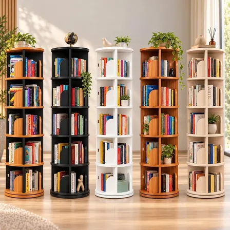 Prateleira 250 Livros Estante Giratória 1,6m Sala Escritório Branco