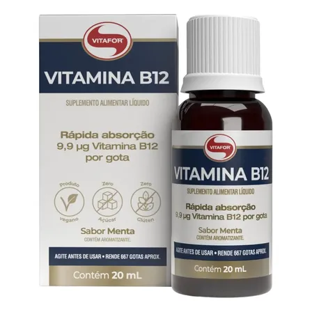 Vitamina B12 Líquida Vitafor Sabor Menta de 20 mL