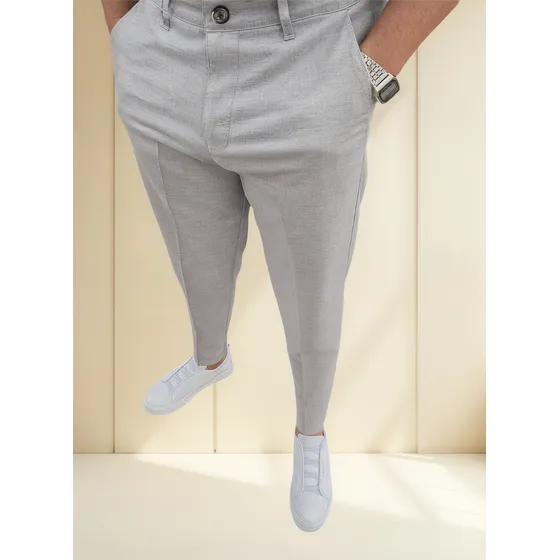 Pantalón De Negocios Hombre Algodón |slim Ajustado Elástico