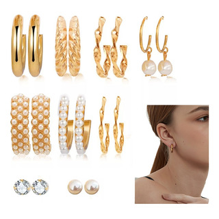 Juego De Pendientes De Dama De Perlas Incrustadas Juego De Pendientes De Dama De Perlas Incrustadas