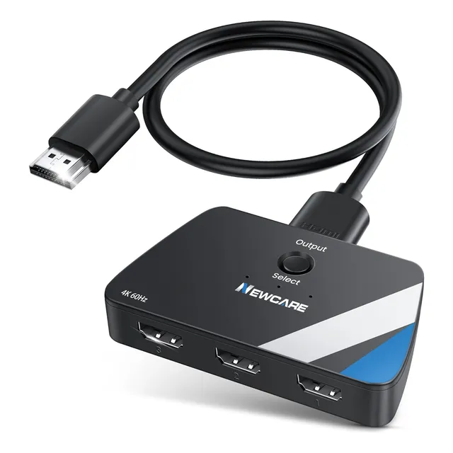Interruptor Hdmi 3 En 1 Salida 4k 60hz Con Cable 2.6 Pies